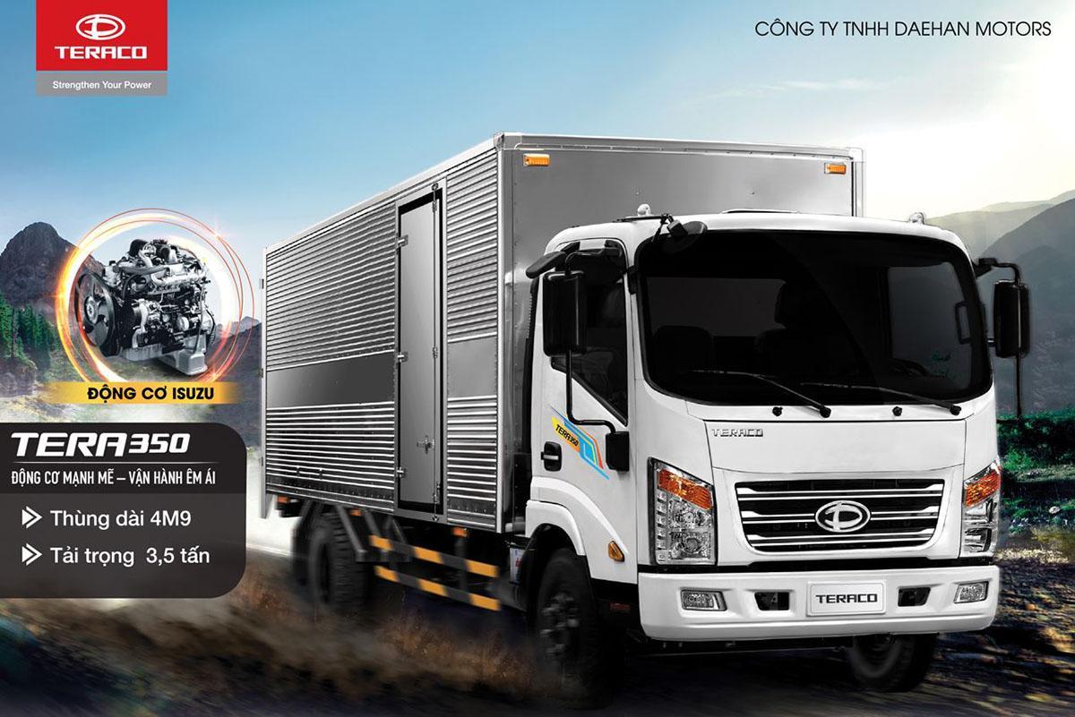 Xe tải nhẹ TERA350 – Động cơ ISUZU công nghệ Nhật Bản, vận hành êm ái.