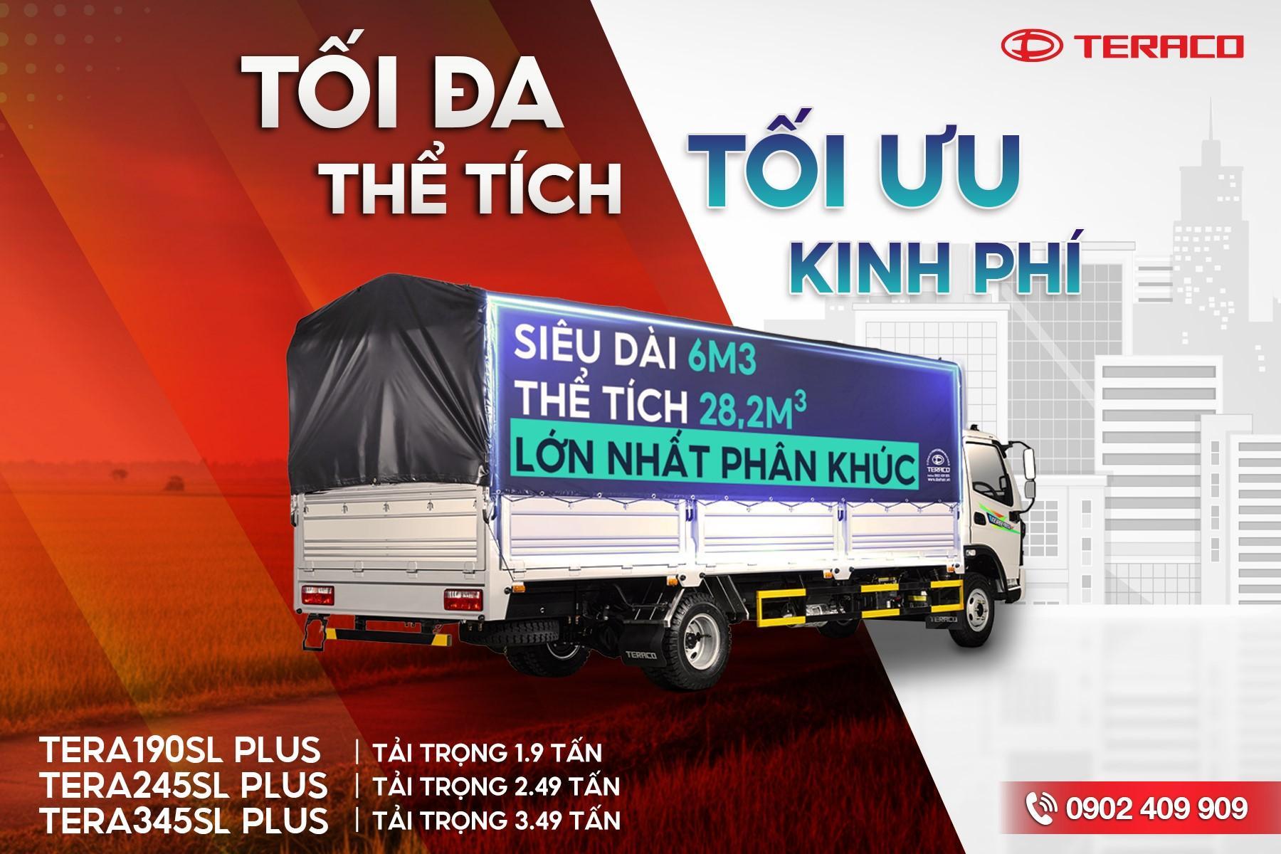 Thế hệ tải nhẹ thùng dài 6m3 Teraco hoàn toàn mới